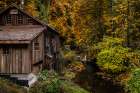 Historic grist mill over Cedar Creek in Woodland, Washington State, USA Art Print